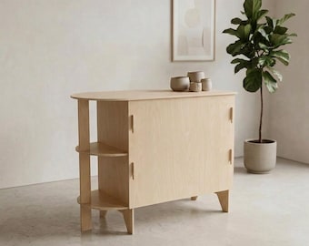 Flat Pack Kiosk Counter, Birch Plywood Checkout Stand for Craft Fairs, Pop Ups & Retail