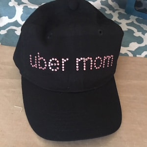 Uber Mom Hat in Rhinestones- Navy Hat, Black, White, Pink and More