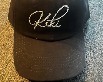 Mardi Gras Rhinestone Fleur De Lis Denim Baseball Cap, Bling  display picture 2