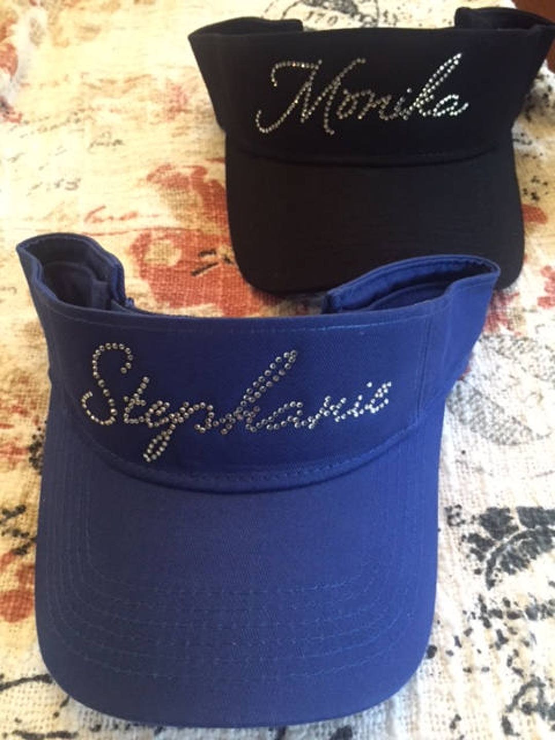 Custom Name or Word Visor in Rhinestones Etsy