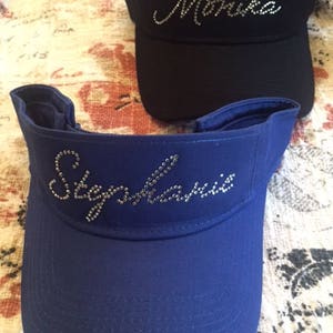 Glamorous Navy Rhinestone Embellished Visor Women main image 3