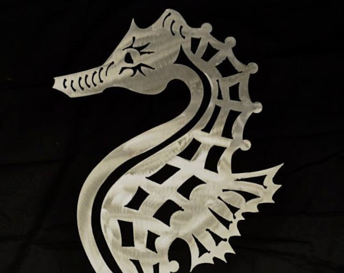 Seahorse Metal Art Wall Sculpture in Aluminum or Stainless