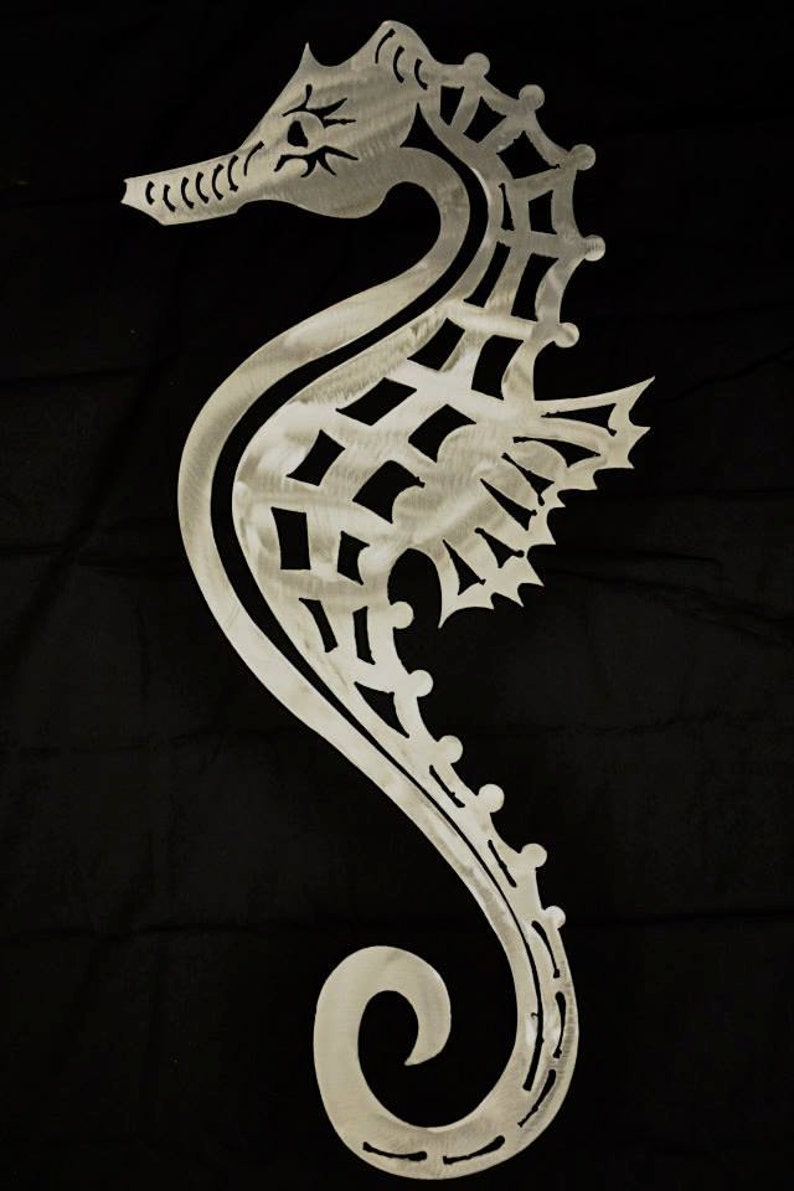 Seahorse Metal Art Wall Sculpture in Aluminum or Stainless Etsy
