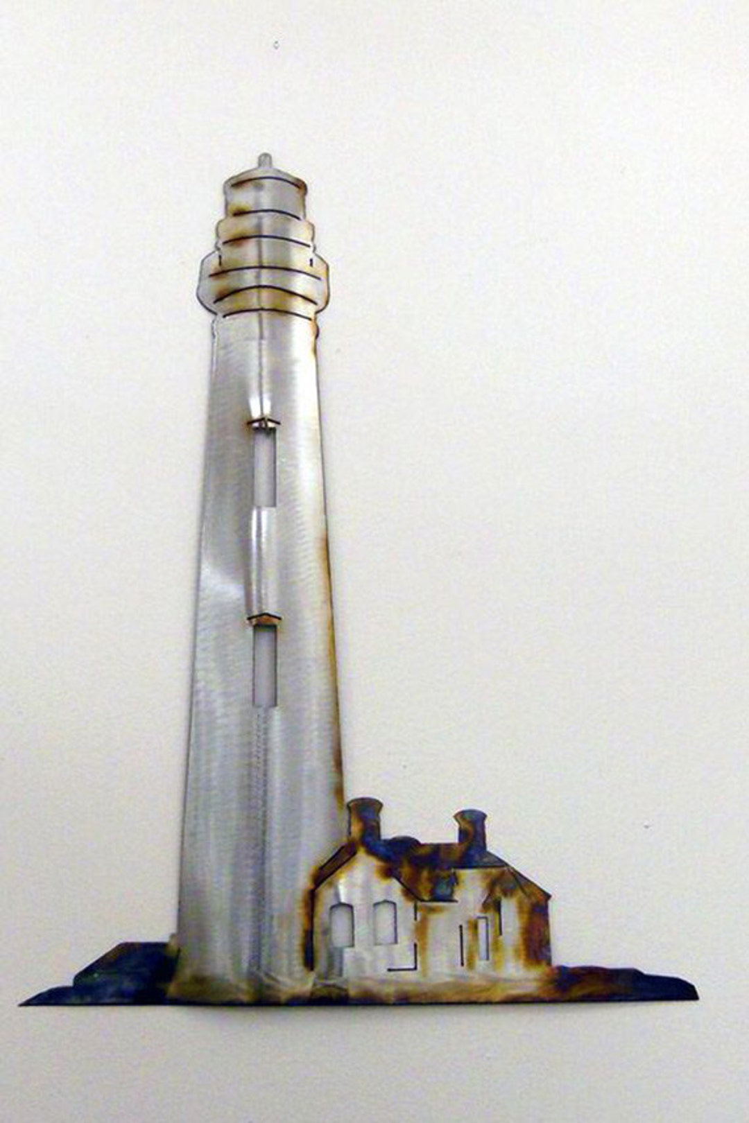 Lighthouse Metal Art Wall Sculpture in Stainless Steel Etsy