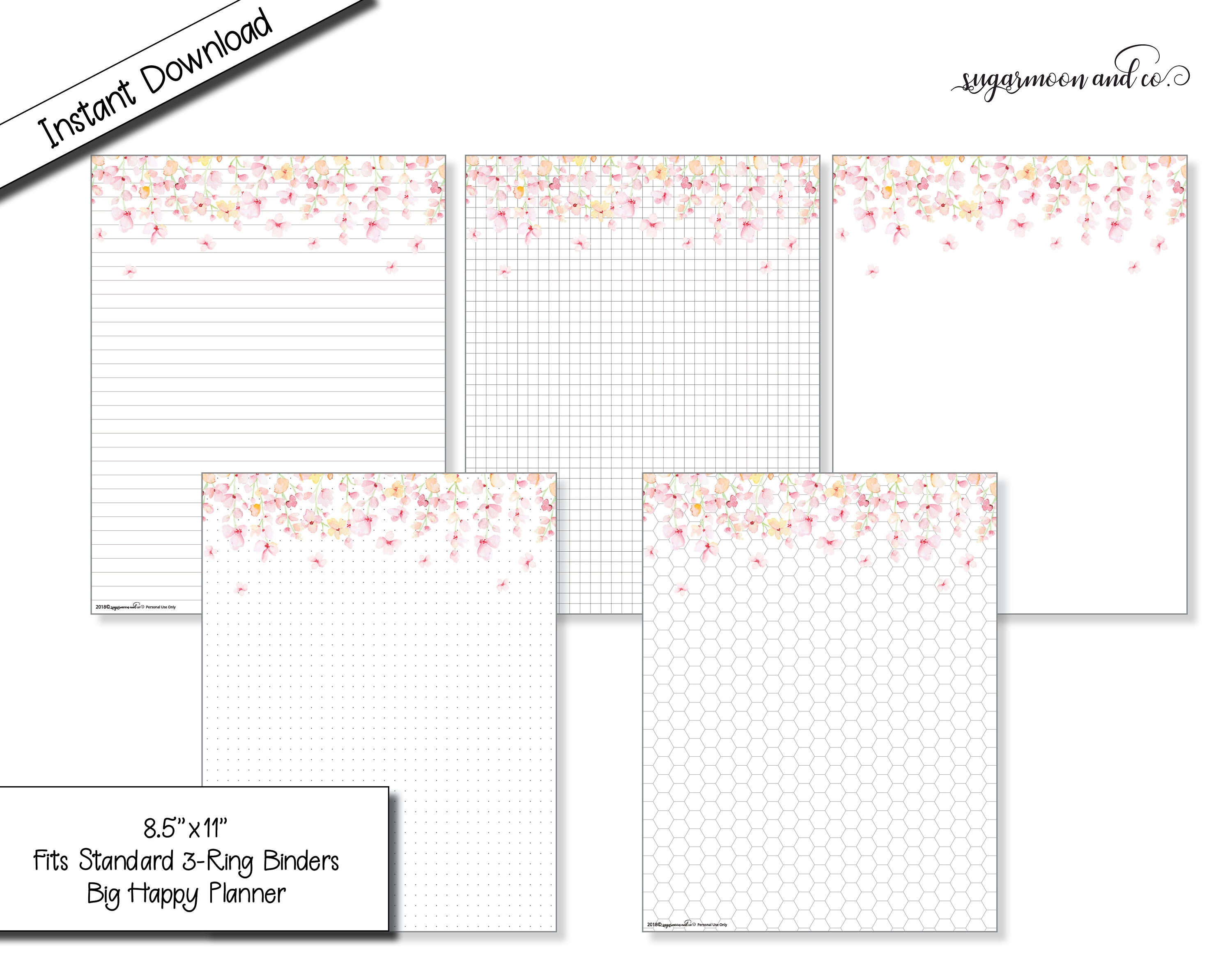 printable 8 5x11 pink