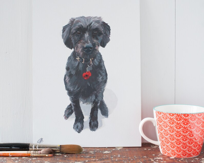 Cat for a meaningful gift hand painted from your photograph onto an A4 piece of birch plywood with acrylic paint Dog or pet portrait