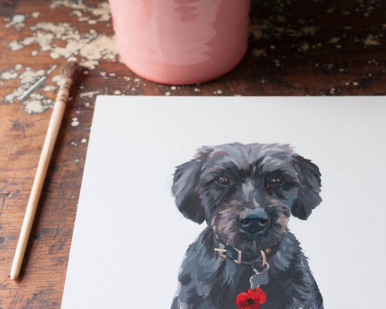 Cat for a meaningful gift hand painted from your photograph onto an A4 piece of birch plywood with acrylic paint Dog or pet portrait