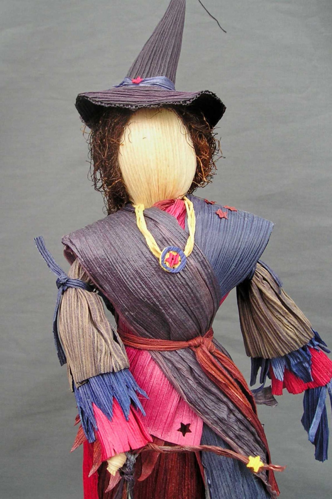 Corn Husk Witch 544 Raven Corn Shuck Doll Etsy