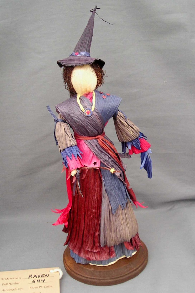 Corn Husk Witch 544 Raven Corn Shuck Doll Etsy