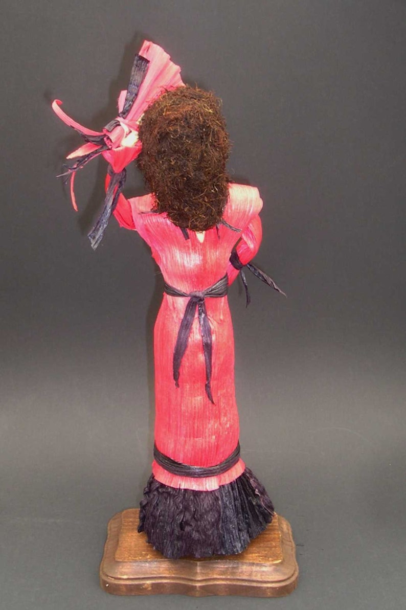 Corn Husk Doll Flamenco Dancer Spanish Lady Hot Coral and Etsy