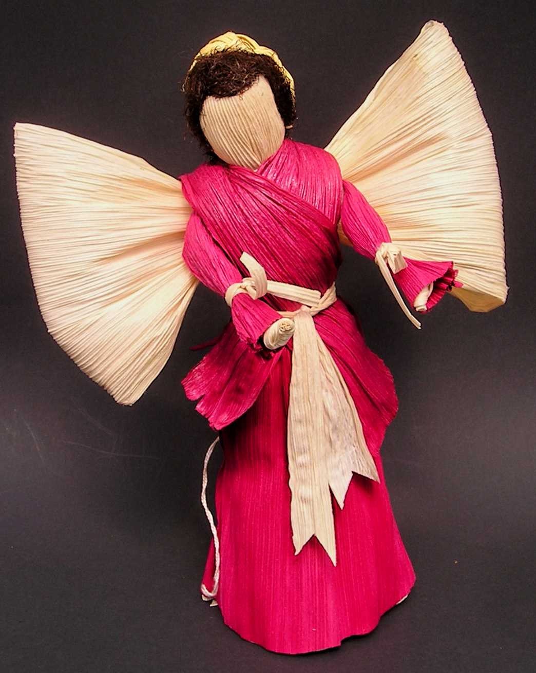 Corn Husk Angel Doll Tree Topper Ooak Art Doll Male Guardian Etsy
