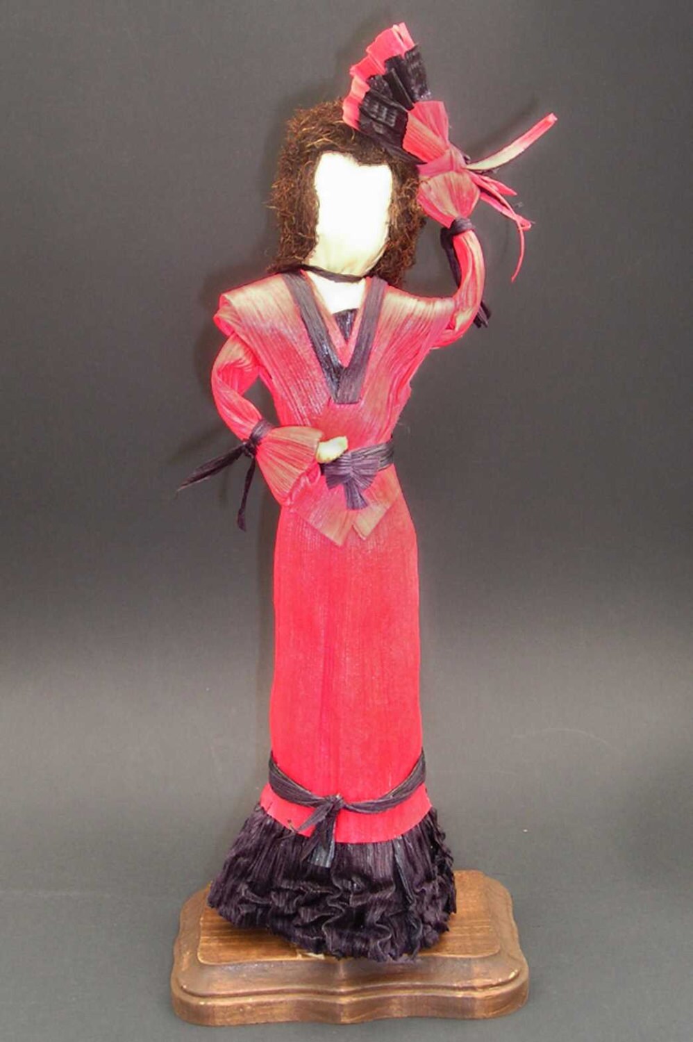 Corn Husk Doll Flamenco Dancer Spanish Lady Hot Coral and Etsy