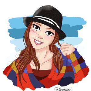 Ritratto personalizzato, ritratto, disegno personalizzato, illustrazione personalizzata, ritratto artistico, ritratto personalizzato, ritratto di Anime, stile Disney