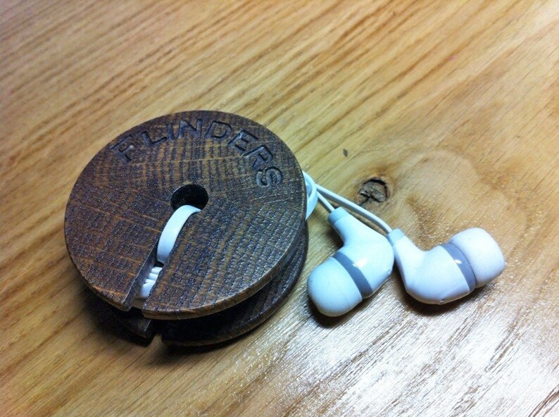 Earphone Holder Rolling Headphone Spool.Wood Cord Etsy