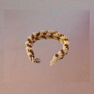 Shell game is the name of the beading stitch that sets this elegant bracelet off.