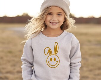Smiley Face Bunny Sweatshirt  from Portage and Main | Bamboo Canadian