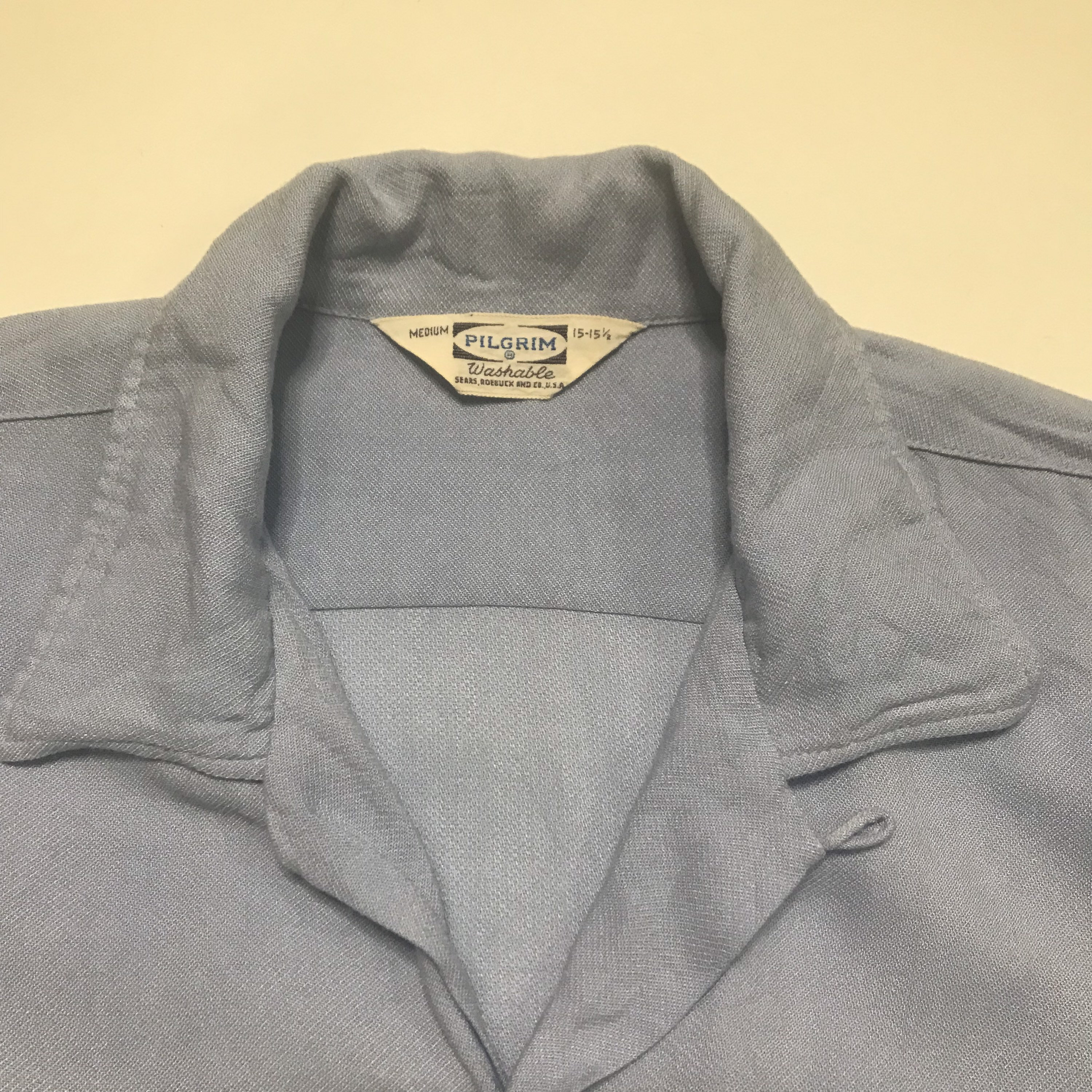 Vintage 1950s Blue Loop Collar Shirt by Pilgrim Mens Size Medium - Etsy