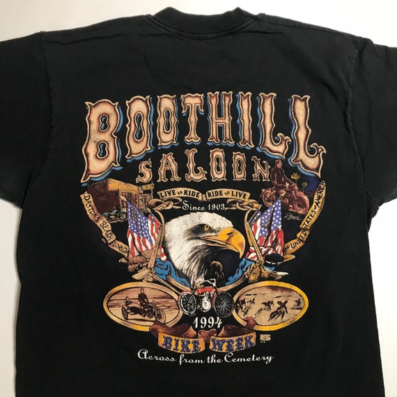 Vintage 1994 Boot Hill Saloon Biker Tee Mens Size Small - Etsy
