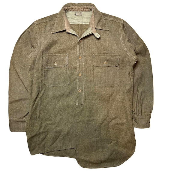 Vintage 1930s US Military Chinstrip Shirt Mens Size M / L