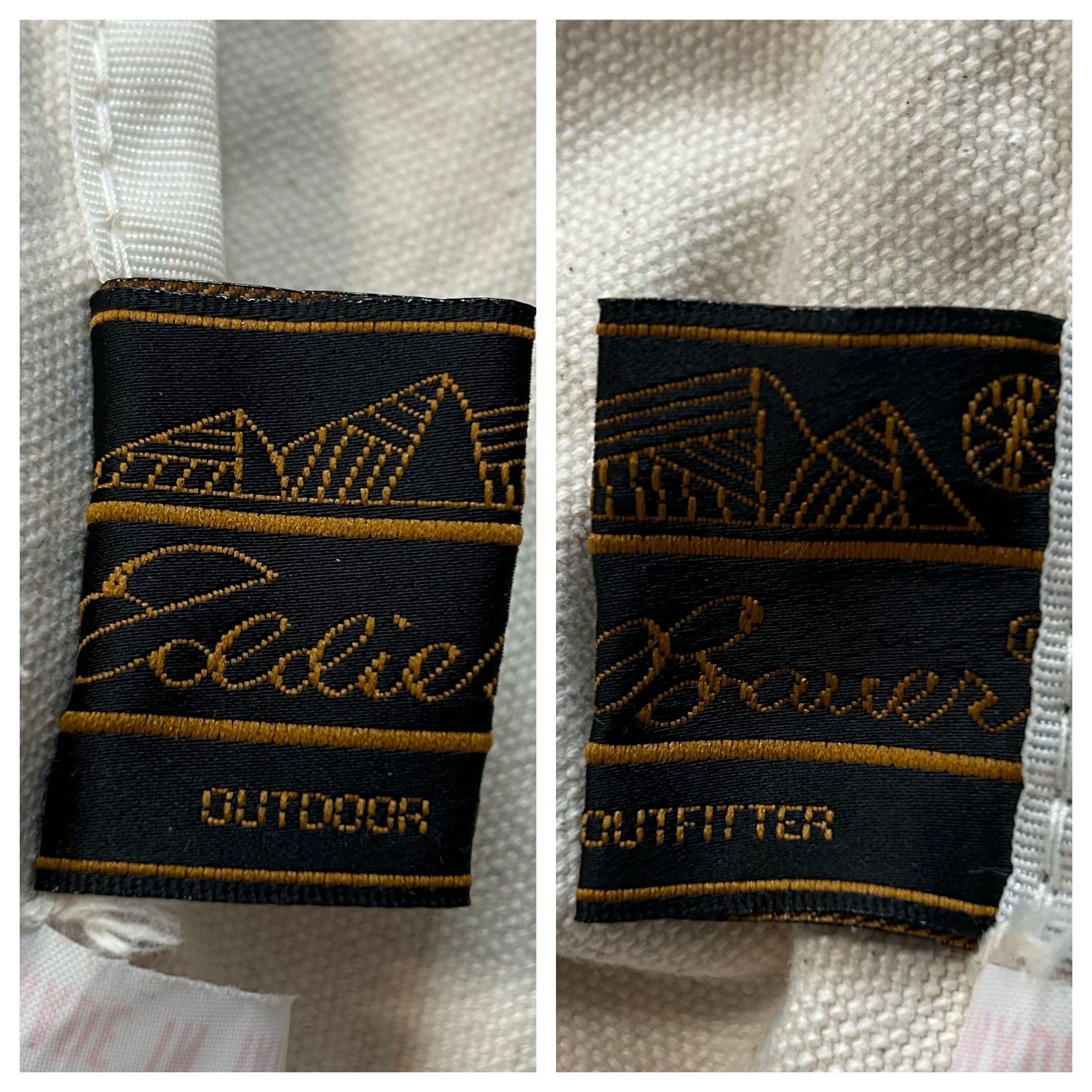 Vintage 1980s-90s Eddie Bauer Canvas Tote Bag Green and Vintage 1980s-90s Eddie Bauer Canvas Tote Bag Green and
