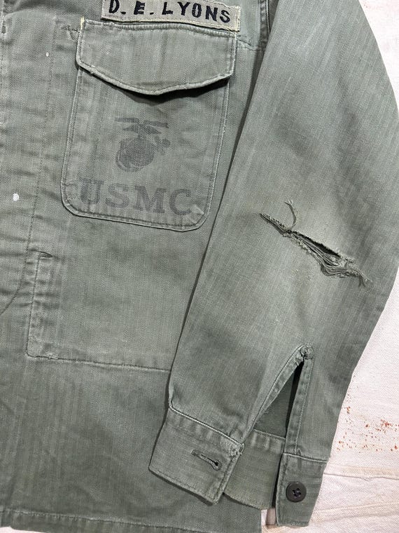 Vintage 1950s USMC HBT P-53 Utility Shirt Mens Size Small