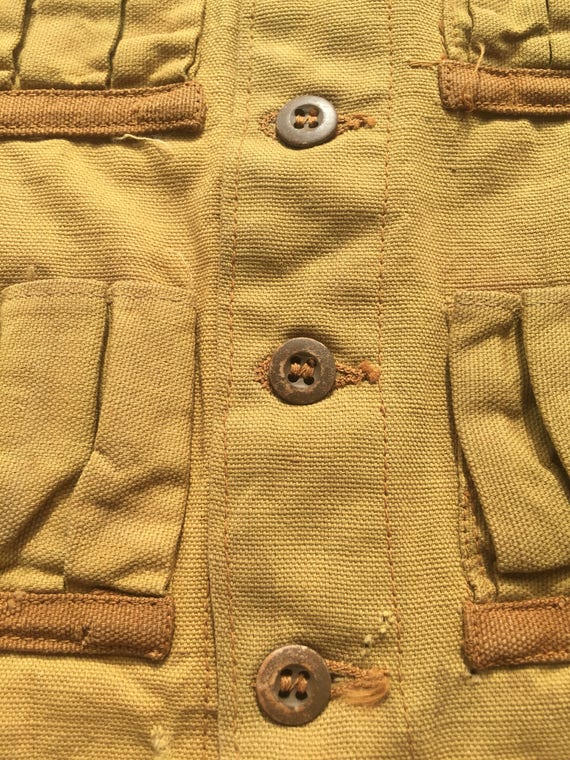 Vintage 1930-40s Hunting Vest Mens XS/S Distressed - image 4