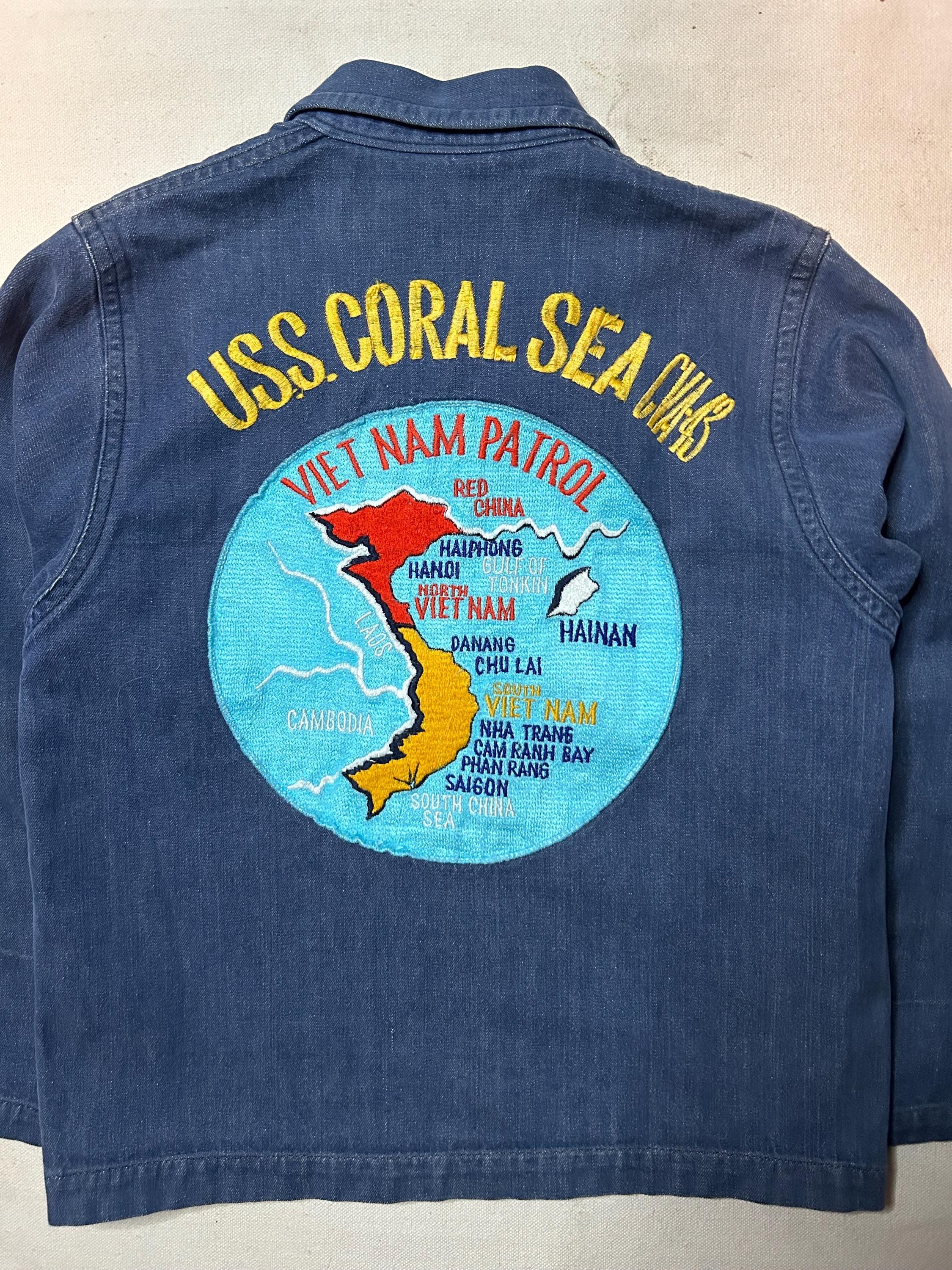 希少なヴィンテージ 1960 年代 ベトナム戦争 デニム スーベニア