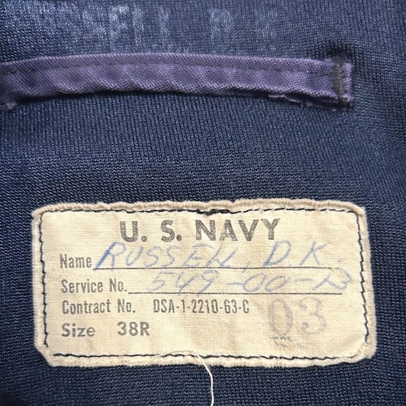 Vintage 1960s USN N4 Utility Jacket Mens Size Medium 38 Blue