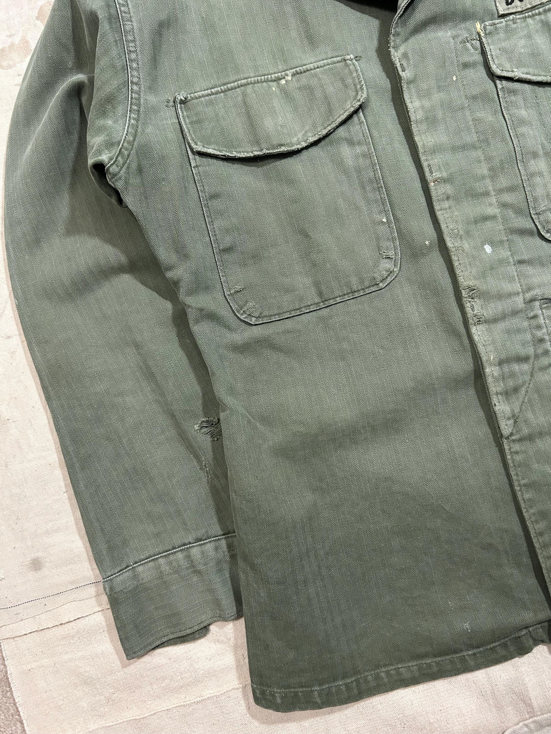 Vintage 1950s USMC HBT P-53 Utility Shirt Mens Size Small