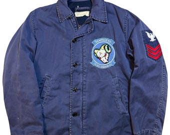 90年代 ヴィンテージ 米陸軍 USN 海軍 正規品 ブルー デッキジャケット 