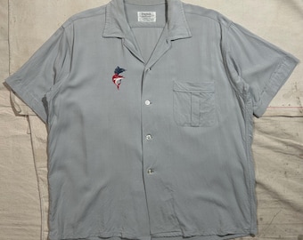 Vintage 1960s Penneys Towncraft Loop Collar Shirt Mens Size Medium