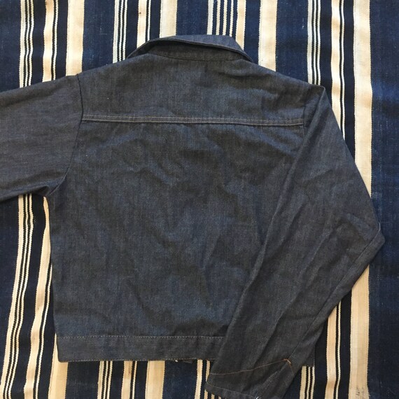 Vintage Unbranded 1970s Cropped Denim Jacket Wome… - image 2