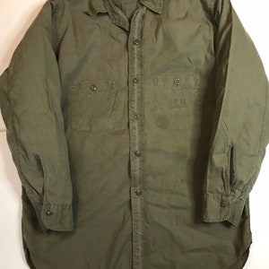 Vintage 1940s USN N-3 Poplin Field Shirt Mens Size M/L WW2 Shirt