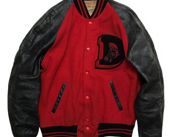 【Brill Bros varsity jacket 38 size】 Vintage 1940's-1950's Timberline by Brill Bros Leather