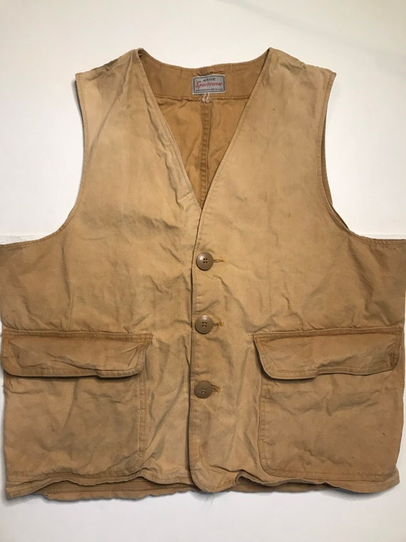 Vintage 1960s-70s Sears Hunting Vest Mens Size La… - image 2