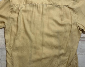 Vintage 1960s Penneys Towncraft Rayon Loop Collar Shirt Mens Size