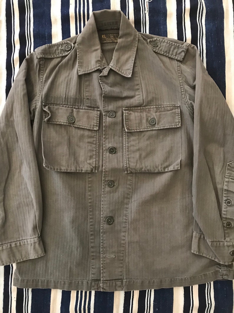 Vintage 1970s Military Issued HBT Field Shirt Mens Size Medium | Etsy