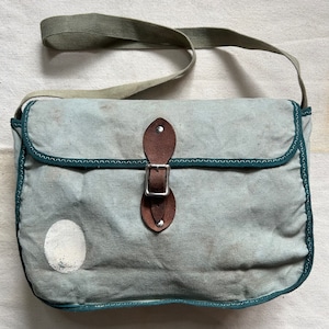 Vintage 1960er Jahre grüne Fischertasche Umhängetasche 10x13 Jagdtasche