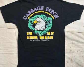 Vintage 1992 Biker Bar Tee Mens Size Small Distressed Bike Week