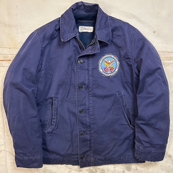 Vintage 1960s Patched USN Utility Jacket Mens Size 38 S/M Vintage 1960s Patched USN Utility Jacket Mens Size 38 S/M