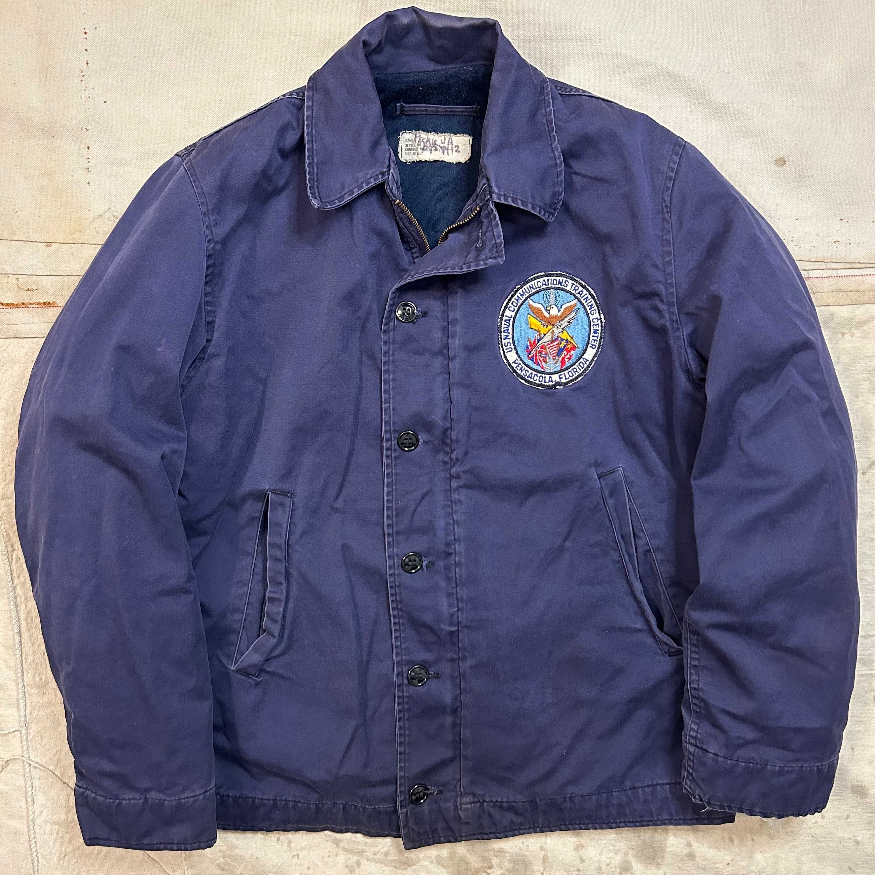 Vintage 1960s Patched USN Utility Jacket Mens Size 38 S/M Vintage 1960s Patched USN Utility Jacket Mens Size 38 S/M