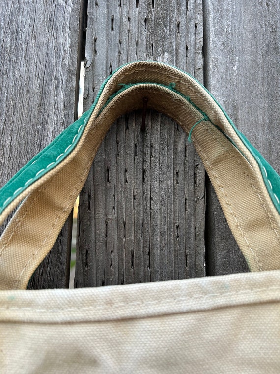 Vintage 1980s LLBean Boat And Tote Green Distress… - image 8
