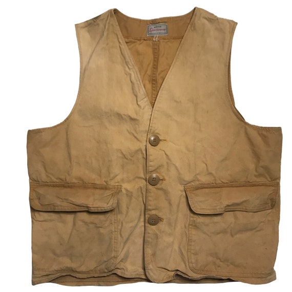 Vintage 1960s-70s Sears Hunting Vest Mens Size La… - image 1