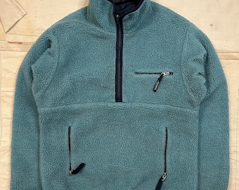 Vintage 1994 Patagonia Glissade Pull Over Fleece Jas Blauw Heren Maat S/M