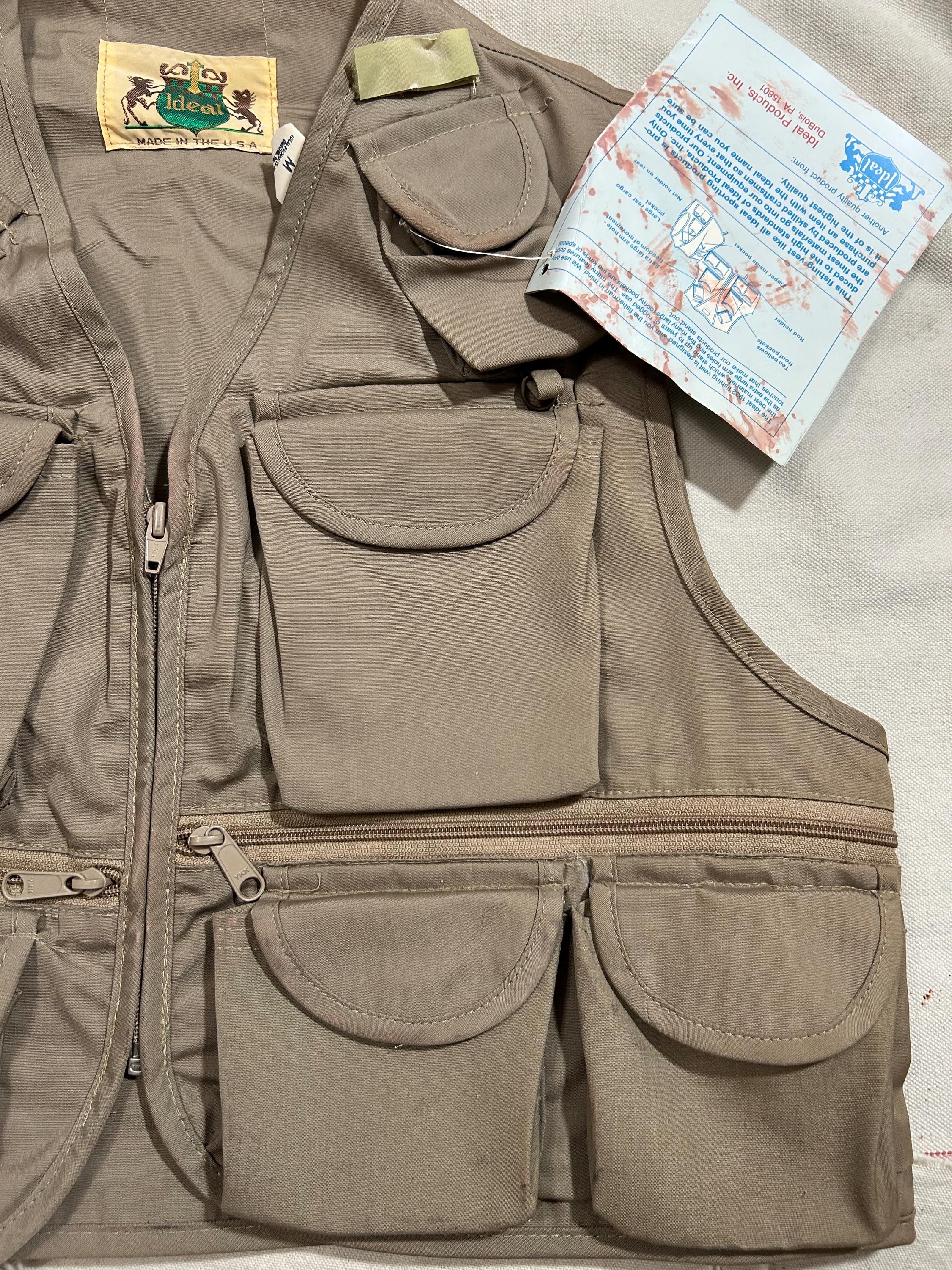 Vintage 1970s-80s Ideal Fishing Vest Mens Size Medium Deadstock