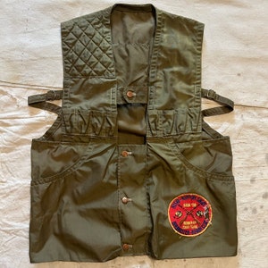 Vintage 1950s Hunting Shooting Vest Mens Size S/M Green