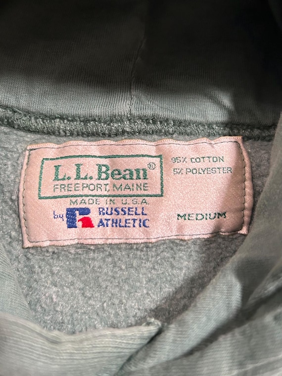 Vintage 1990s L.l.bean X Russell Athletic Sage Green Hoodie Mens