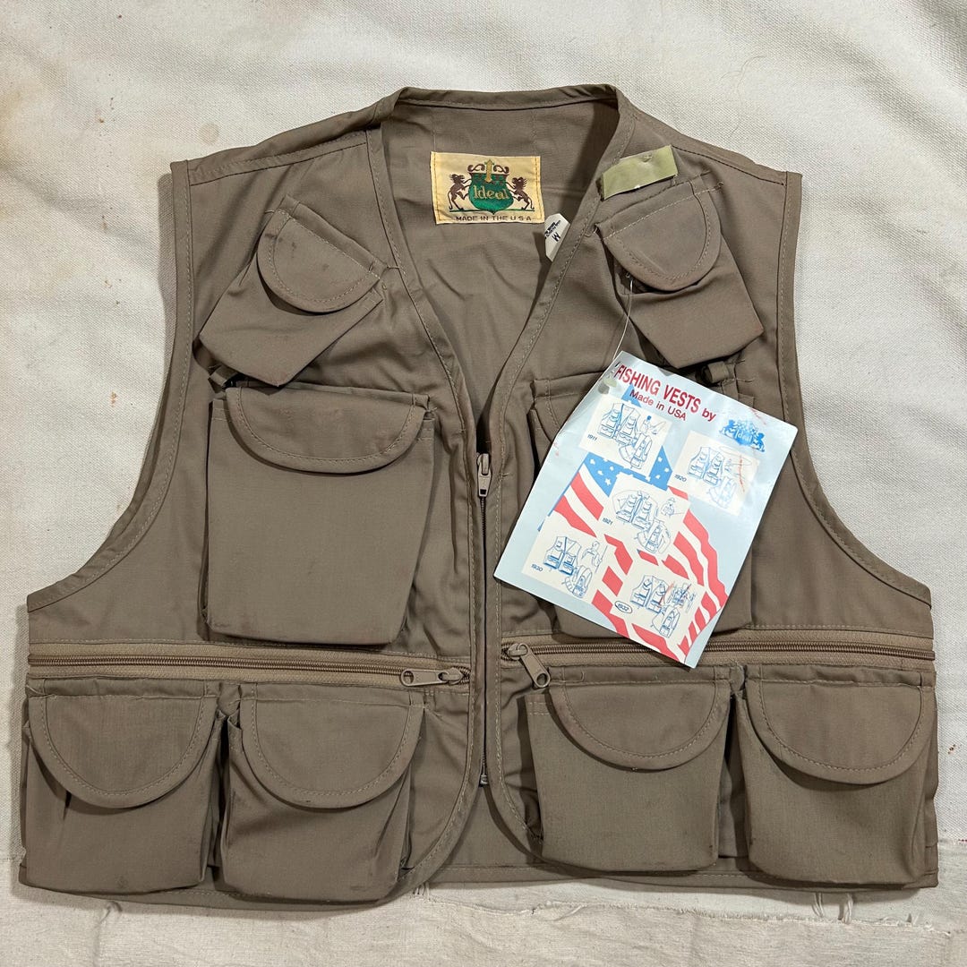 ミントコンディション 80s ideal fishing vest Vintage 1970s-80s Ideal Fishing Vest Mens Size Medium Deadstock