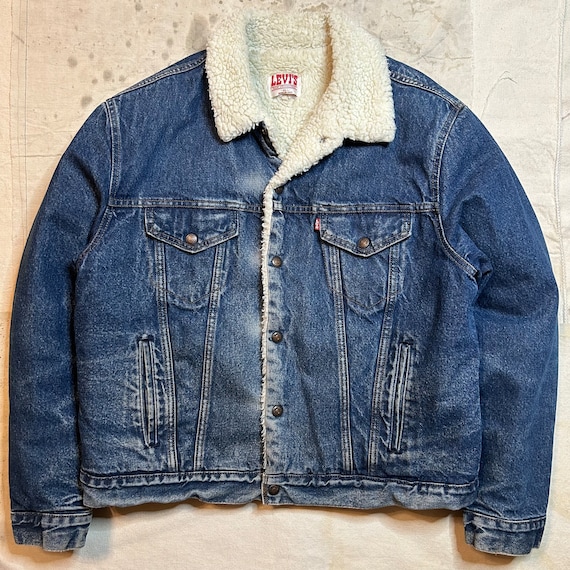 Vintage 1980s Levis Sherpa Lined Denim Jacket Mens Size L/XL