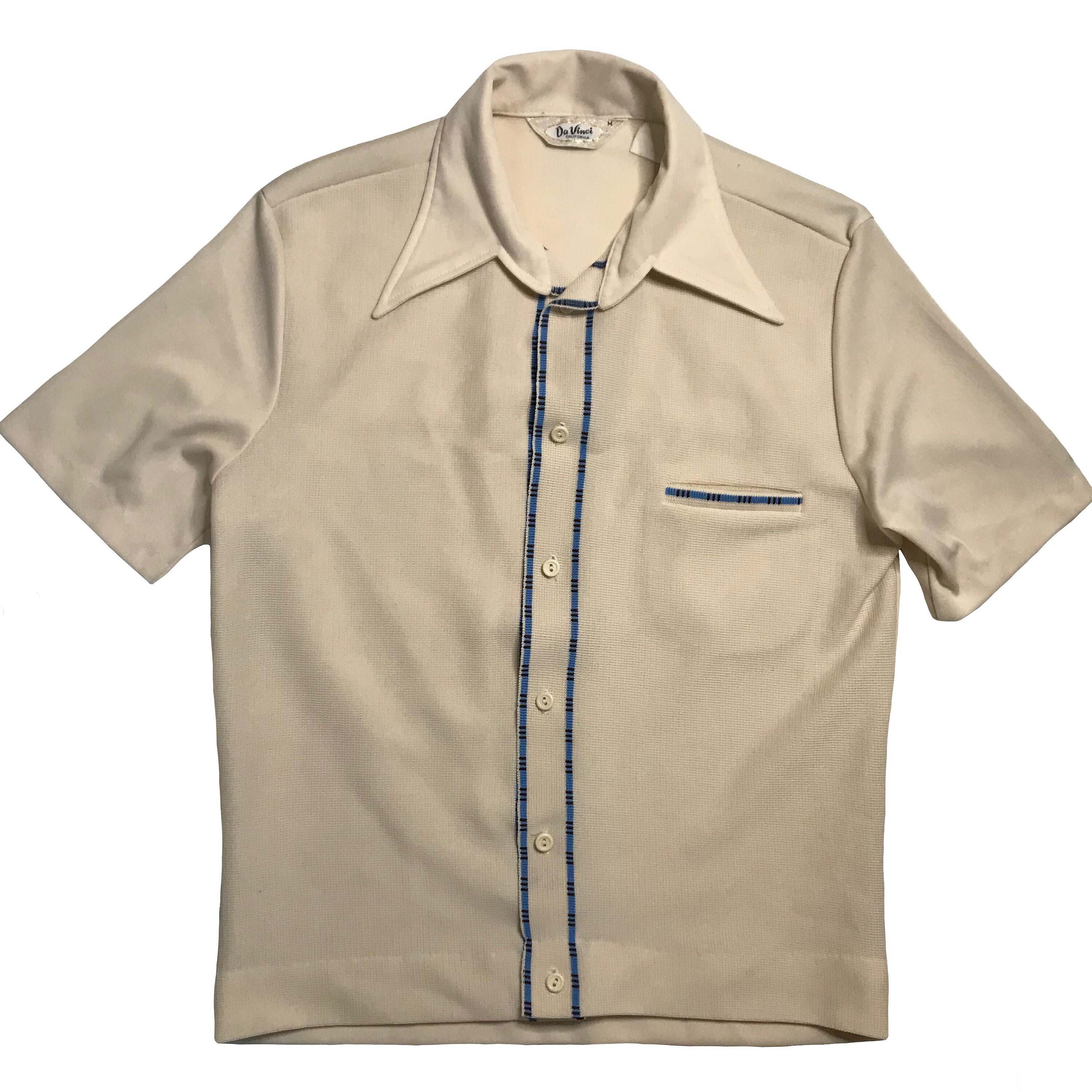 Vintage 1960s-70s Da Vinci Polyester Shirt Sleeve Button Down - Etsy